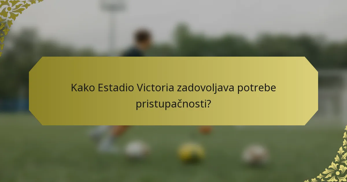 Kako Estadio Victoria zadovoljava potrebe pristupačnosti?