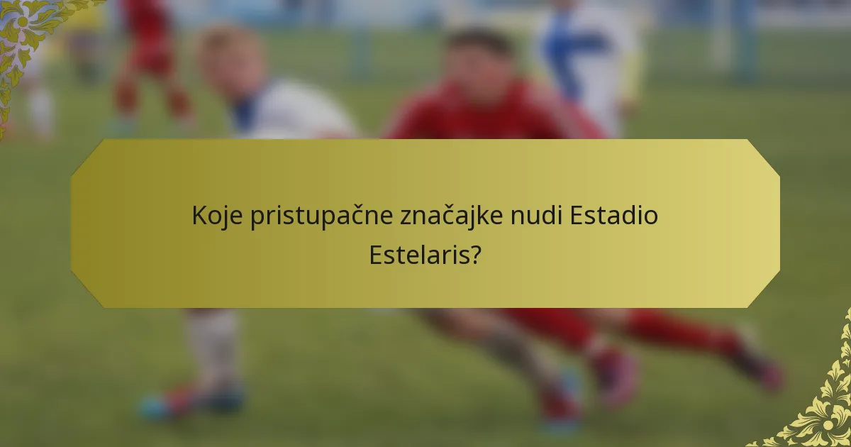 Koje pristupačne značajke nudi Estadio Estelaris?