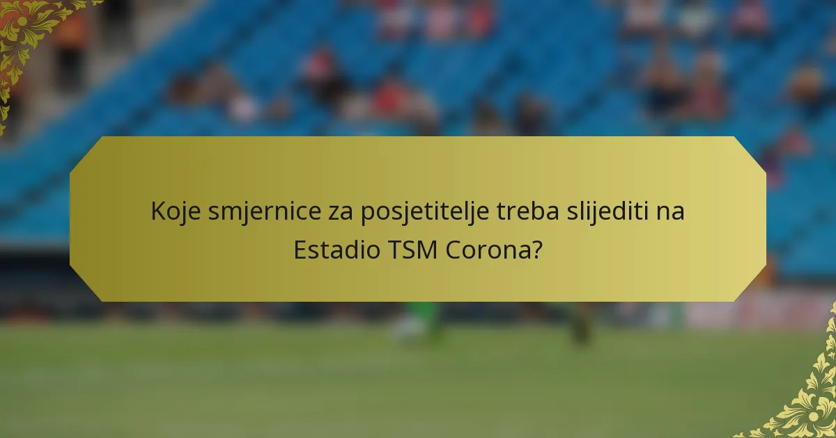 Koje smjernice za posjetitelje treba slijediti na Estadio TSM Corona?